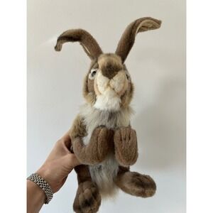 Vtg. Hansa Rabbit Bunny Plush Toy Realistic Brown White Tail Thomas Boland